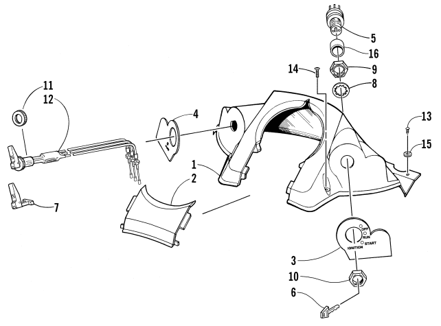 Parts Diagram for Arctic Cat 2000 TRIPLE TOURING 600 () SNOWMOBILE CONSOLE AND SWITCH ASSEMBLY