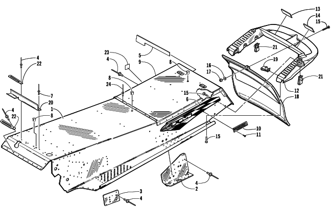 Parts Diagram for Arctic Cat 2000 ZR 700 - LE SNOWMOBILE TUNNEL AND REAR BUMPER