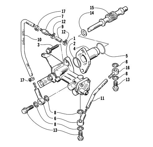 Parts Diagram for Arctic Cat 2000 TRIPLE TOURING 600 SNOWMOBILE OIL PUMP