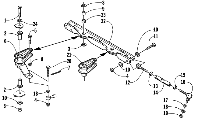 Parts Diagram for Arctic Cat 2000 PANTHER 440 SNOWMOBILE TIE ROD ASSEMBLY