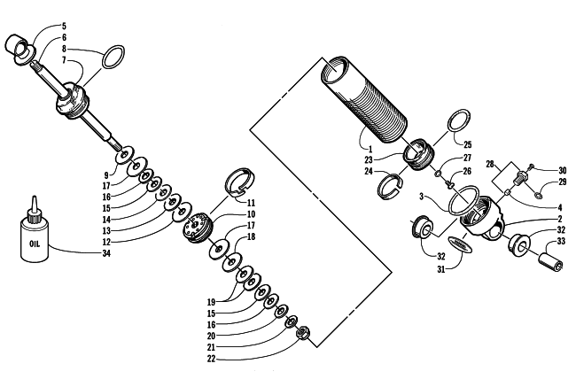 Parts Diagram for Arctic Cat 2000 THUNDERCAT MC SNOWMOBILE REAR SUSPENSION FRONT ARM SHOCK ABSORBER
