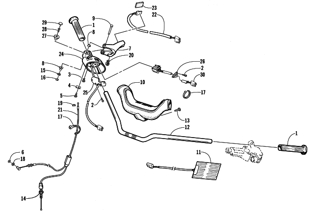 Parts Diagram for Arctic Cat 2000 PANTERA 1000 () SNOWMOBILE HANDLEBAR AND CONTROLS