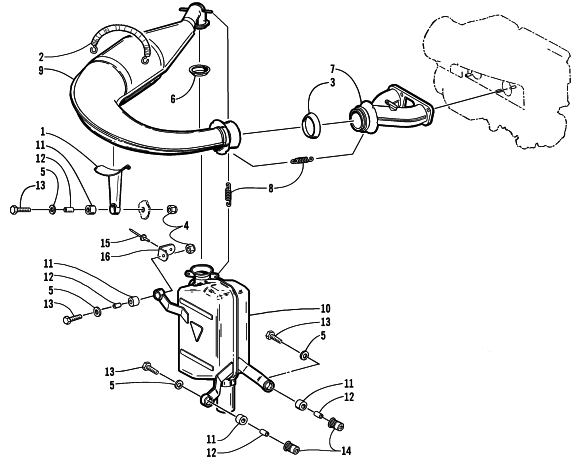 Parts Diagram for Arctic Cat 2000 Z 370 ES SNOWMOBILE EXHAUST ASSEMBLY