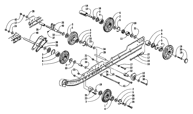 Parts Diagram for Arctic Cat 2000 POWDER SPECIAL 600 EFI SNOWMOBILE IDLER WHEEL ASSEMBLY