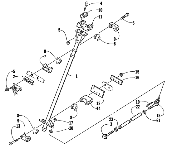 Parts Diagram for Arctic Cat 2000 THUNDERCAT THC SNOWMOBILE STEERING POST ASSEMBLY
