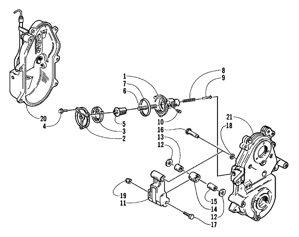 Parts Diagram for Arctic Cat 2000 ZR 500 SNOWMOBILE DROPCASE CHAIN TENSION ASSEMBLY (OPTIONAL)