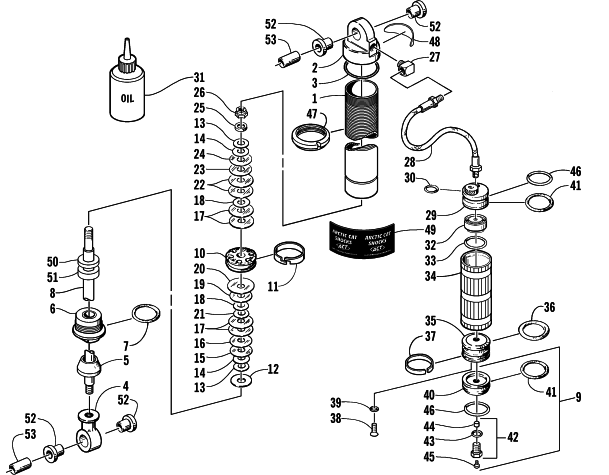 Parts Diagram for Arctic Cat 2000 ZR 700 - LE SNOWMOBILE FRONT SUSPENSION SHOCK ABSORBER (LE-C)