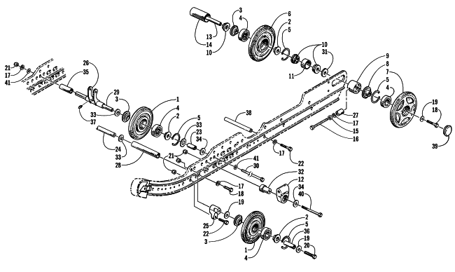 Parts Diagram for Arctic Cat 2000 POWDER SPECIAL 600 EFI LE () SNOWMOBILE IDLER WHEEL AND AXLE ASSEMBLIES (LE)