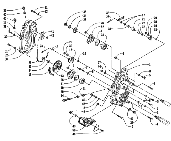 Parts Diagram for Arctic Cat 2000 ZR 600 EFI - LE SNOWMOBILE DRIVE/DROPCASE ASSEMBLY (LE-C)
