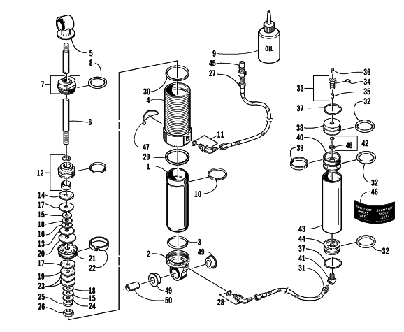 Parts Diagram for Arctic Cat 2000 ZR 600 EFI - LE SNOWMOBILE REAR SUSPENSION FRONT ARM SHOCK ABSORBER (LE-C)