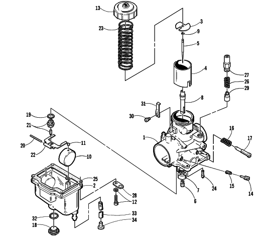 Parts Diagram for Arctic Cat 2000 Z 370 SNOWMOBILE CARBURETOR