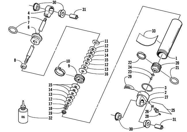 Parts Diagram for Arctic Cat 2000 ZR 600 EFI - LE SNOWMOBILE REAR SUSPENSION REAR ARM SHOCK ABSORBER