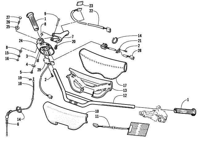 Parts Diagram for Arctic Cat 2000 ZR 600 EFI - LE SNOWMOBILE HANDLEBAR AND CONTROLS