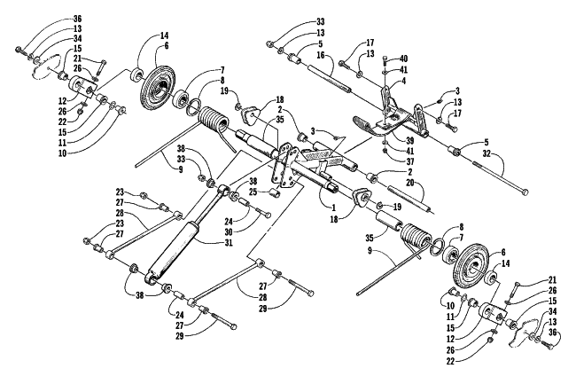 Parts Diagram for Arctic Cat 2001 MOUNTAIN CAT 500 EFI () SNOWMOBILE REAR SUSPENSION REAR ARM ASSEMBLY