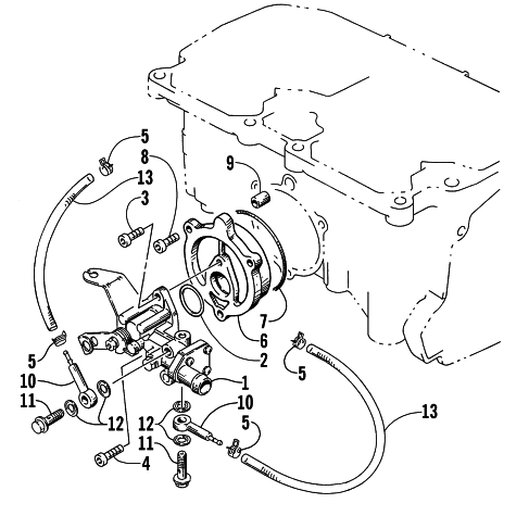 Parts Diagram for Arctic Cat 1999 ZR 700 SNOWMOBILE OIL PUMP