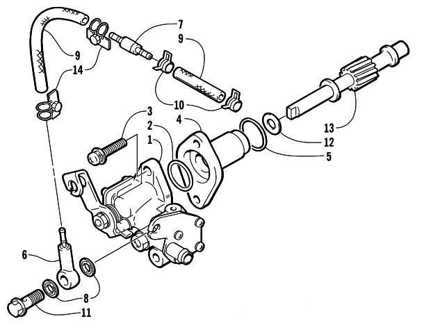 Parts Diagram for Arctic Cat 2000 PANTERA 1000 SNOWMOBILE OIL PUMP