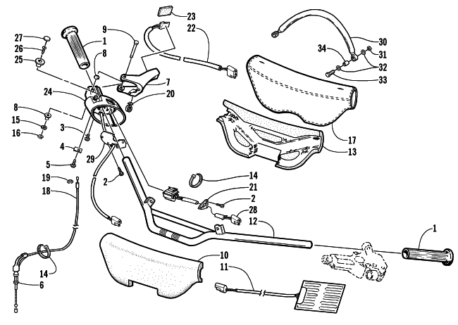 Parts Diagram for Arctic Cat 2000 POWDER SPECIAL 600 EFI SNOWMOBILE HANDLEBAR AND CONTROLS