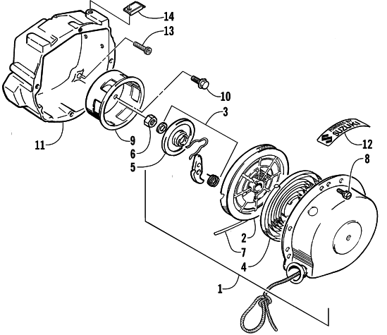 Parts Diagram for Arctic Cat 2000 POWDER SPECIAL 700 LE () SNOWMOBILE RECOIL STARTER