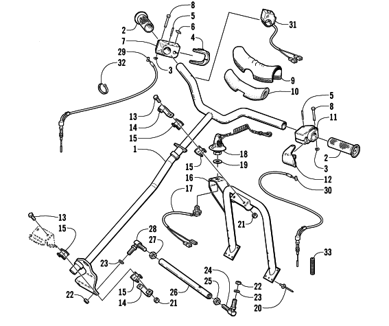 Parts Diagram for Arctic Cat 2000 Z 120 SNOWMOBILE STEERING POST AND TIE ROD ASSEMBLY