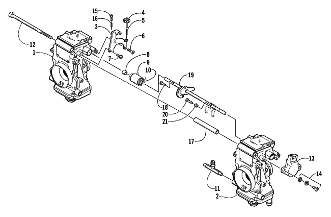 Parts Diagram for Arctic Cat 2001 MOUNTAIN CAT 600 VEV SNOWMOBILE CARBURETOR - EXTERNAL PARTS