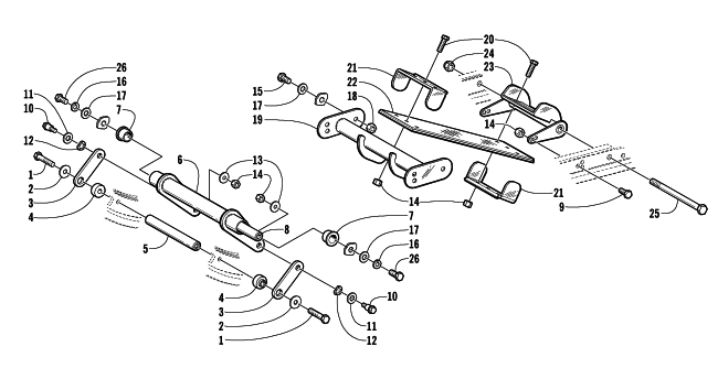 Parts Diagram for Arctic Cat 2000 Z 120 SNOWMOBILE REAR SUSPENSION ARM ASSEMBLIES