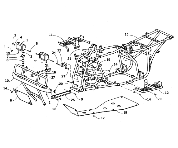 Parts Diagram for Arctic Cat 2001 400 2X4 (MANUAL TRANSMISSION) ATV FRAME AND RELATED PARTS