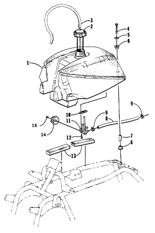 Parts Diagram for Arctic Cat 2000 500 4X4 () ATV FUEL TANK ASSEMBLY