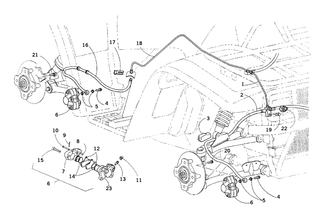 Parts Diagram for Arctic Cat 2000 500 4X4 () ATV HYDRAULIC BRAKE ASSEMBLY (VIN H7YT308776 and Up)