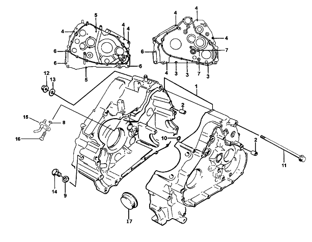 Parts Diagram for Arctic Cat 2000 500 4X4 () ATV CRANKCASE ASSEMBLY