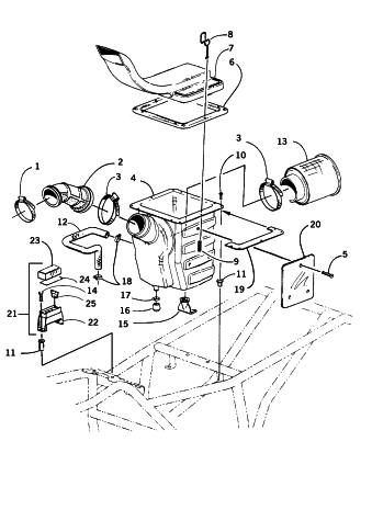 Parts Diagram for Arctic Cat 2000 400 2X4 ATV AIR INTAKE ASSEMBLY