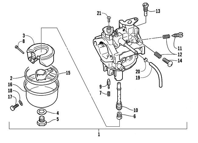 Parts Diagram for Arctic Cat 2001 Z 120 SNO PRO SNOWMOBILE CARBURETOR