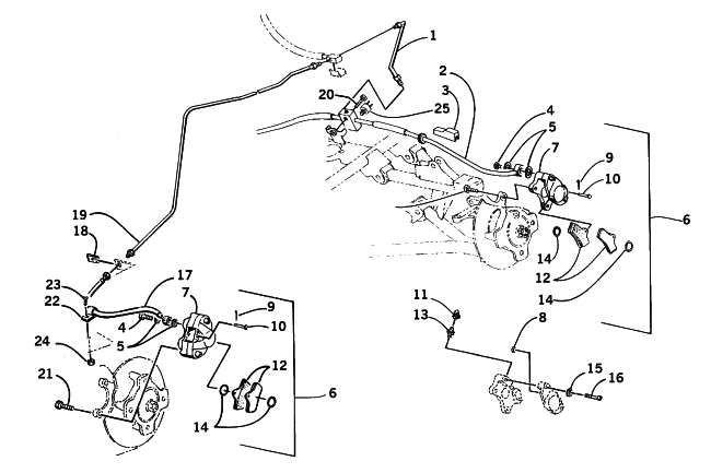 Parts Diagram for Arctic Cat 2000 300 4X4 () ATV HYDRAULIC BRAKE ASSEMBLY