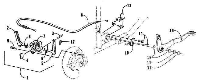 Parts Diagram for Arctic Cat 2000 300 2X4 () ATV MECHANICAL BRAKE ASSEMBLY