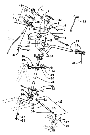 Parts Diagram for Arctic Cat 2000 250 2X4 () ATV STEERING ASSEMBLY