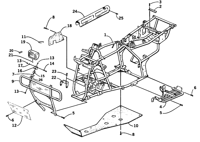 Parts Diagram for Arctic Cat 2000 250 2X4 () ATV FRAME AND RELATED PARTS