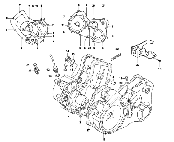 Parts Diagram for Arctic Cat 2000 250 2X4 () ATV CRANKCASE COVER ASSEMBLY