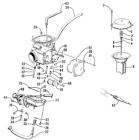 Parts Diagram for Arctic Cat 2000 500 4X4 () ATV CARBURETOR
