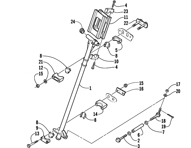 Parts Diagram for Arctic Cat 2001 Z 440 SNO PRO SNOWMOBILE STEERING POST ASSEMBLY