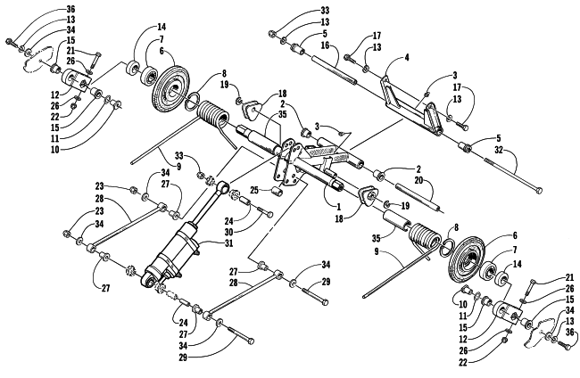 Parts Diagram for Arctic Cat 2000 ZR 600 BLAIR MORGAN SIGNATURE EDITION SNOWMOBILE REAR SUSPENSION REAR ARM ASSEMBLY