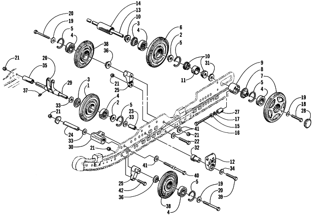 Parts Diagram for Arctic Cat 2000 ZR 600 BLAIR MORGAN SIGNATURE EDITION SNOWMOBILE IDLER WHEEL ASSEMBLY