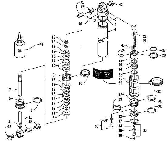 Parts Diagram for Arctic Cat 2000 ZR 600 BLAIR MORGAN SIGNATURE EDITION SNOWMOBILE REAR SUSPENSION REAR ARM SHOCK ABSORBER