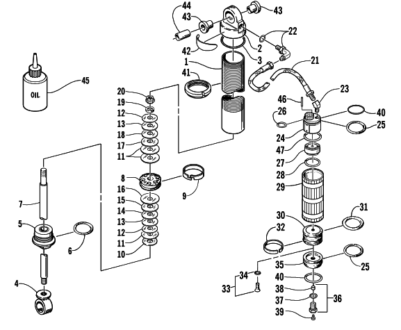 Parts Diagram for Arctic Cat 2000 ZR 600 BLAIR MORGAN SIGNATURE EDITION SNOWMOBILE REAR SUSPENSION FRONT ARM SHOCK ABSORBER