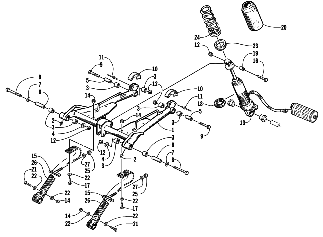 Parts Diagram for Arctic Cat 2000 ZR 600 BLAIR MORGAN SIGNATURE EDITION SNOWMOBILE REAR SUSPENSION FRONT ARM ASSEMBLY