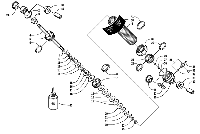 Parts Diagram for Arctic Cat 2000 ZRT 800 () SNOWMOBILE FRONT SUSPENSION SHOCK ABSORBER