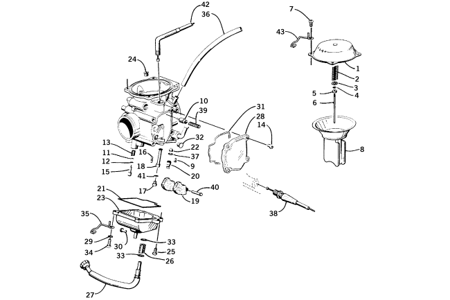 Parts Diagram for Arctic Cat 2000 250 2X4 () ATV CARBURETOR