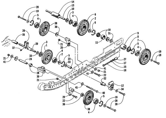 Parts Diagram for Arctic Cat 2000 ZR 440 SNO PRO SNOWMOBILE IDLER WHEEL ASSEMBLY