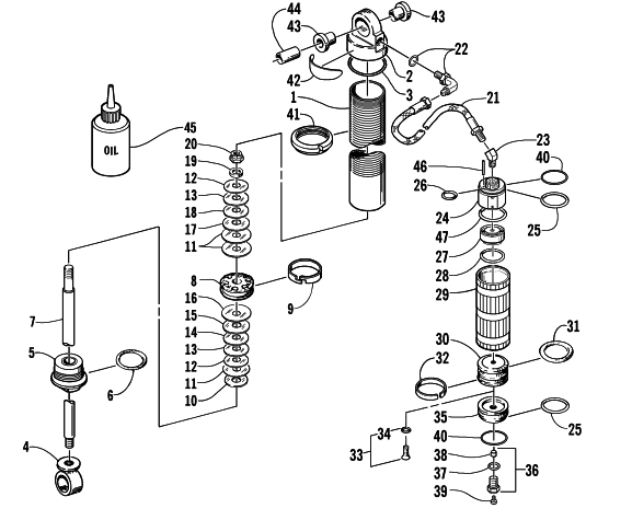 Parts Diagram for Arctic Cat 2000 Z 440 SNO PRO () SNOWMOBILE REAR SUSPENSION FRONT ARM SHOCK ABSORBER