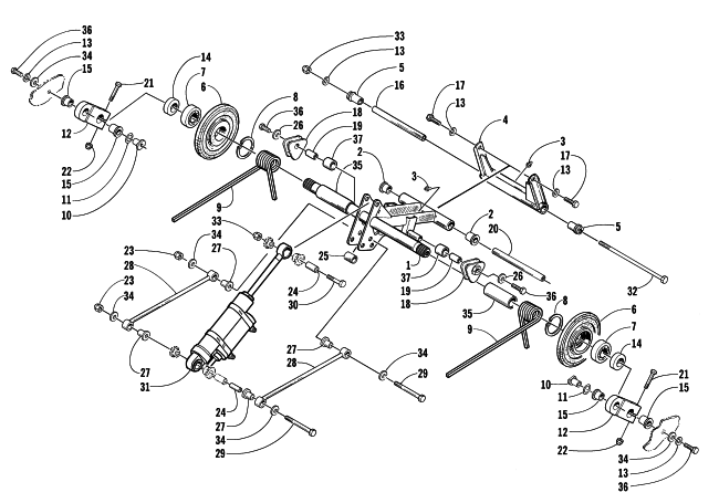 Parts Diagram for Arctic Cat 2000 ZR 440 SNO PRO () SNOWMOBILE REAR SUSPENSION REAR ARM ASSEMBLY