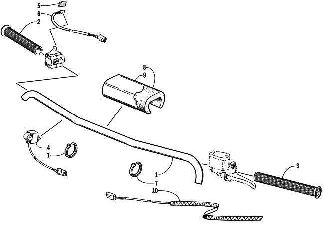 Parts Diagram for Arctic Cat 2000 ZR 440 SNO PRO () SNOWMOBILE HANDLEBAR ASSEMBLY