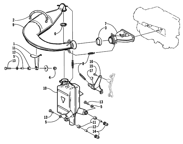 Parts Diagram for Arctic Cat 2000 Z 440 SNO PRO () SNOWMOBILE EXHAUST ASSEMBLY